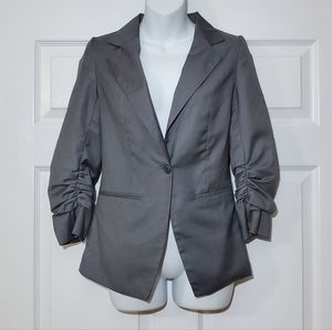 Gray / Grey cinched sleeve blazer